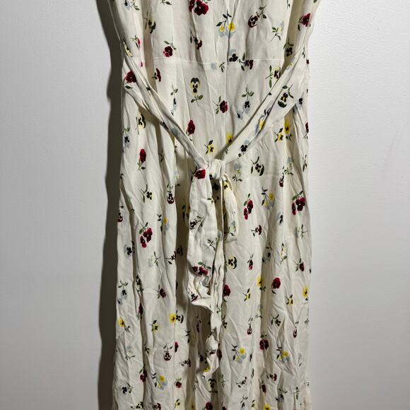 Gap x DOEN Midi Dress Women 4 Cream Floral Feminine Tradwife Cottagecore Peasant - Picture 8 of 13